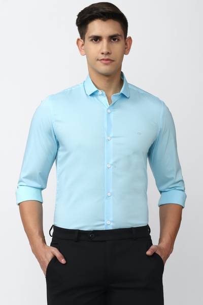PETER ENGLAND Men Solid Formal Light Blue Shirt