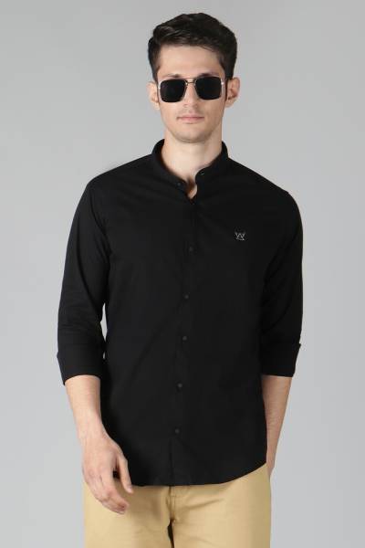 Garry Richards Men Solid Casual Black Shirt