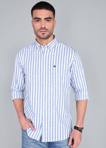 Arrow Sport Men Striped Casual Blue Shirt