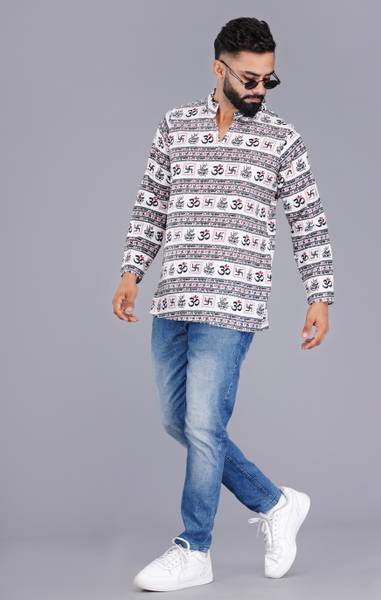 Nitya Feb Men Printed Straight Kurta