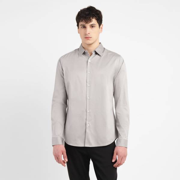 LEVI'S Men Solid Casual Grey Shirt