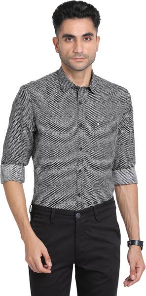 TURTLE Men Printed Casual Grey Shirt