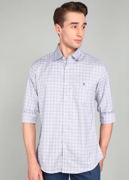 VAN HEUSEN SPORT Men Checkered Casual Grey Shirt