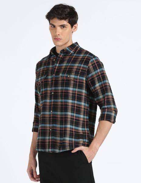 FLYING MACHINE Men Checkered Casual Multicolor Shirt