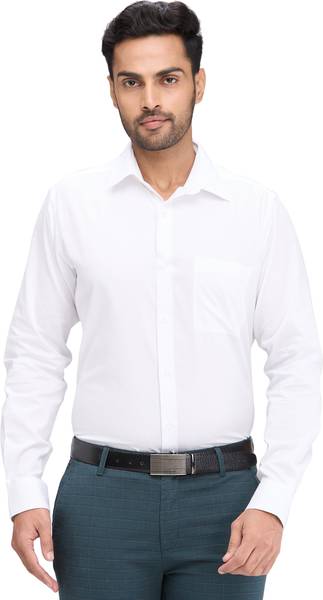 Raymond Men Solid Formal White Shirt