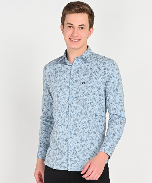 SPARKY Men Printed Casual Blue Shirt - Price History