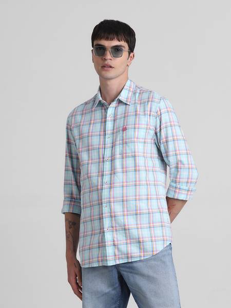 JACK & JONES Men Checkered Casual Multicolor Shirt