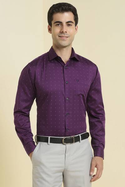 Allen Solly Men Printed Casual Purple Shirt