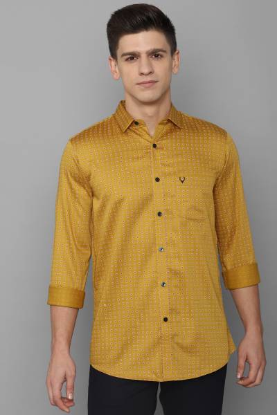 Allen Solly Men Printed Casual Yellow Shirt