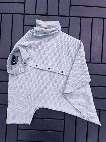 Harshiv Enterprise Men Self Design Party Grey Shirt