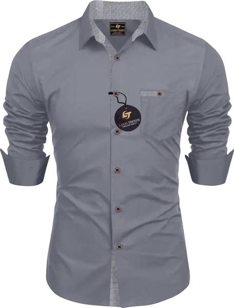 Shreehari Fashion Men Solid Casual Grey Shirt