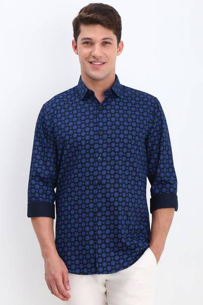 Allen Solly Men Printed Casual Blue Shirt