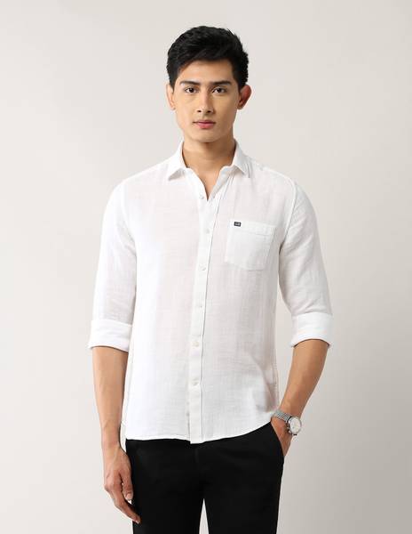 Arrow Sport Men Solid Casual White Shirt