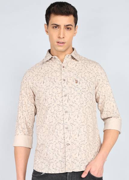 U.S. POLO ASSN. Men Solid Casual Beige Shirt