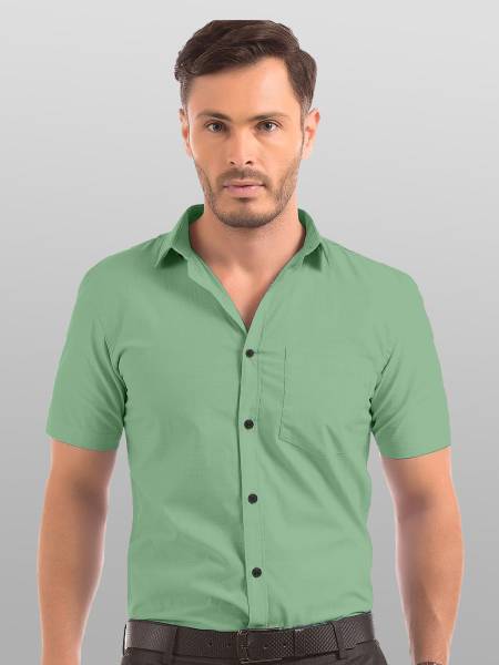 FTX Men Solid Casual Light Green Shirt