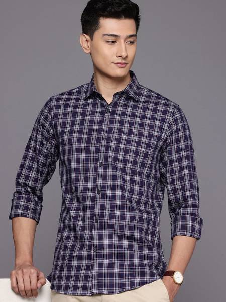 Allen Solly Men Solid Casual Purple Shirt