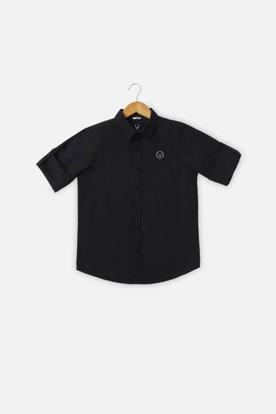 Allen Solly Boys Solid Casual Black Shirt