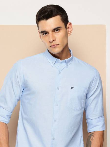 INVICTUS Men Solid Casual Blue Shirt