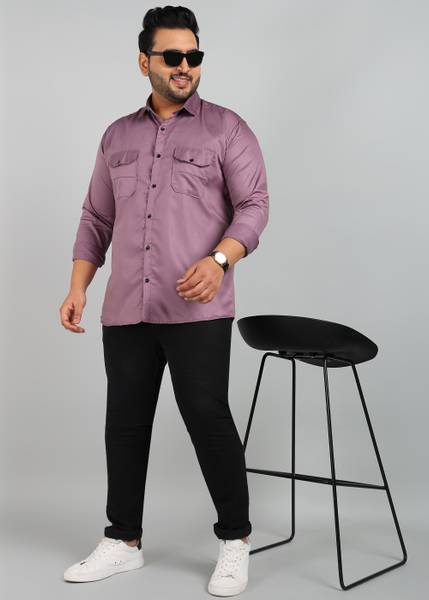 METRONAUT PLUS Men Solid Casual Purple Shirt