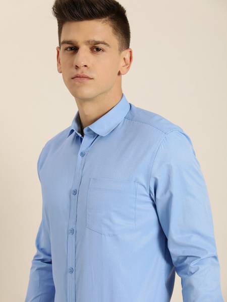 INVICTUS Men Solid Formal Blue Shirt