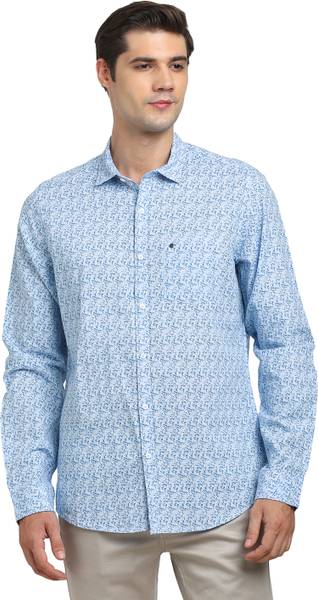 TURTLE Men Printed Casual Light Blue Shirt