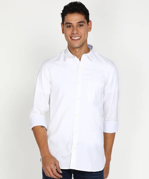 PETER ENGLAND Men Solid Casual White Shirt
