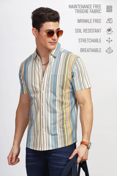 Bullmer Men Printed Casual Multicolor Shirt