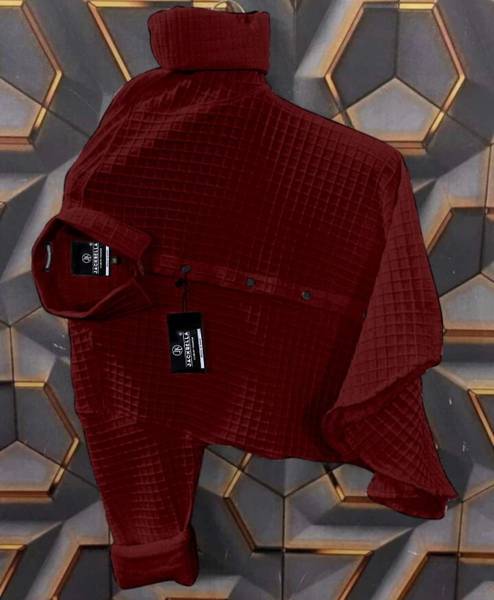 JACKBELLA Men Self Design Casual Maroon Shirt