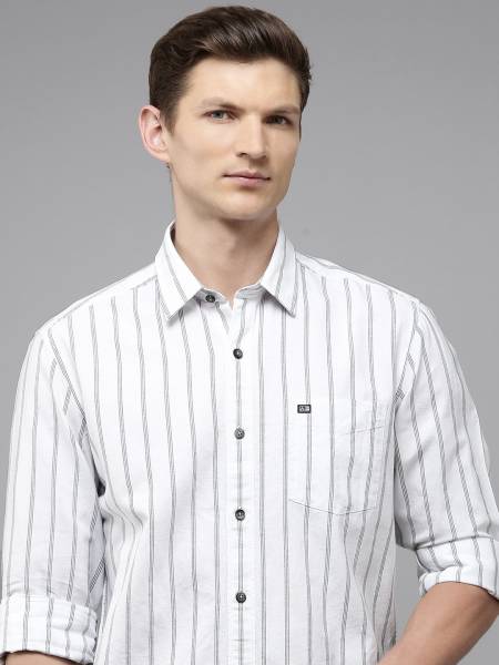 Arrow Sport Men Striped Casual White Shirt