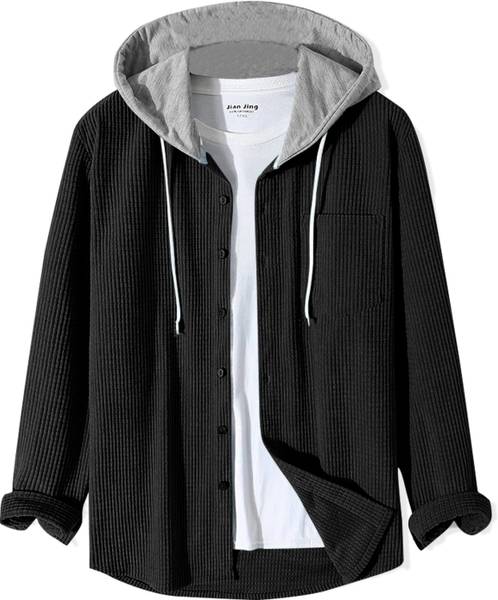 EyeBogler Men Solid Casual Black, Grey Shirt