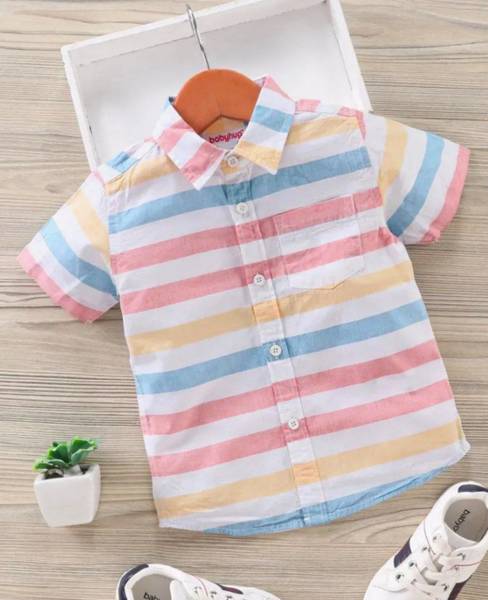 Tiny Brezy Boys Striped Casual Multicolor Shirt