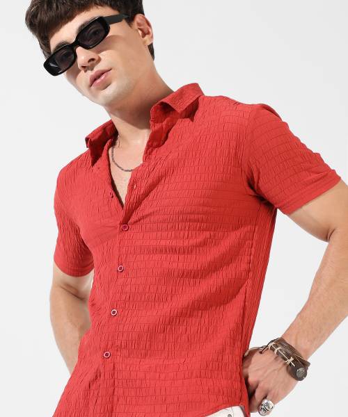 CAMPUS SUTRA Men Printed Casual Red Shirt