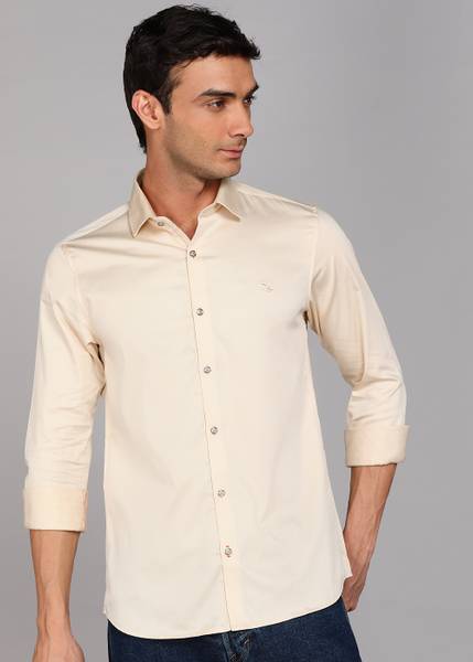 KILLER Men Solid Casual Beige Shirt