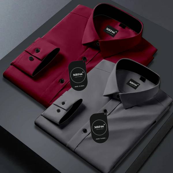 MBF66 Men Solid Casual Multicolor Shirt