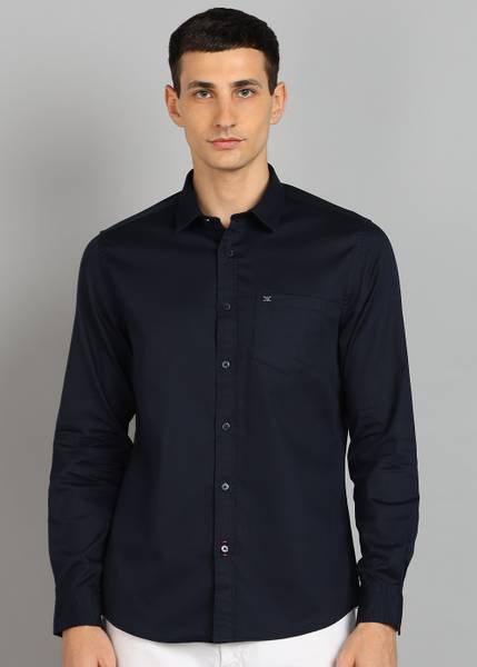 KILLER Men Solid Casual Dark Blue Shirt