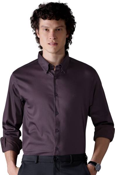 BEYOUNG Men Solid Formal Red Shirt