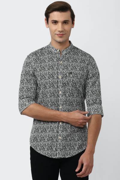 PETER ENGLAND Men Printed Casual Grey Shirt