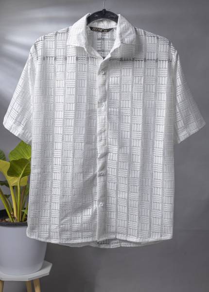 Radhika Fab Men Printed Casual White Shirt