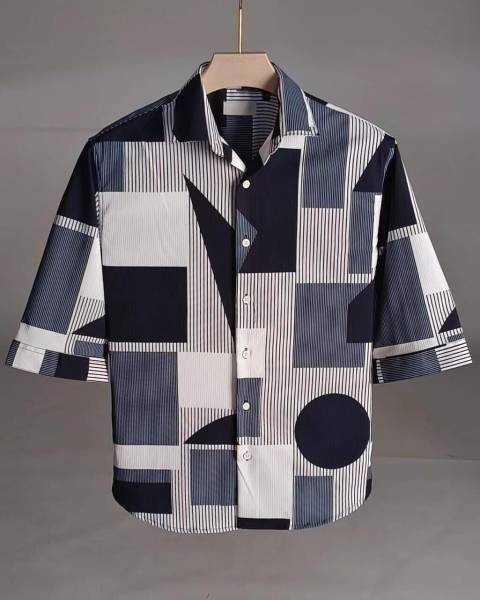 laxmi creation Men Striped Casual Blue Shirt