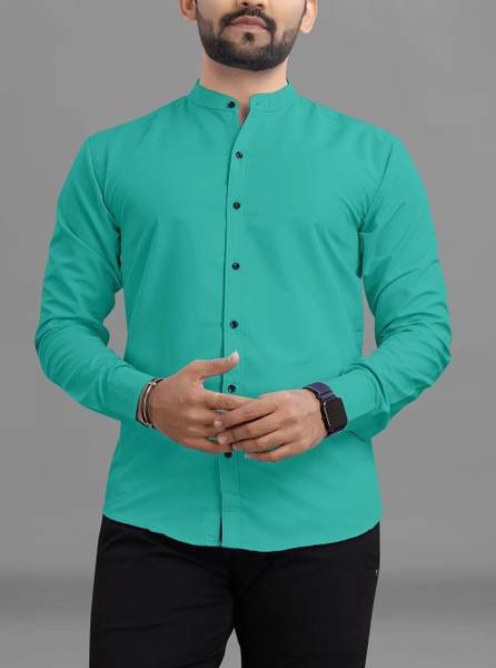 RAHUL LOOK Men Solid Casual Green Shirt