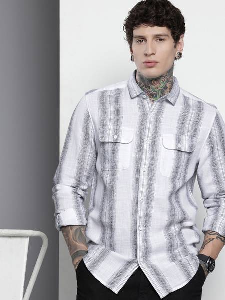 The Indian Garage Co. Men Striped Casual Multicolor Shirt