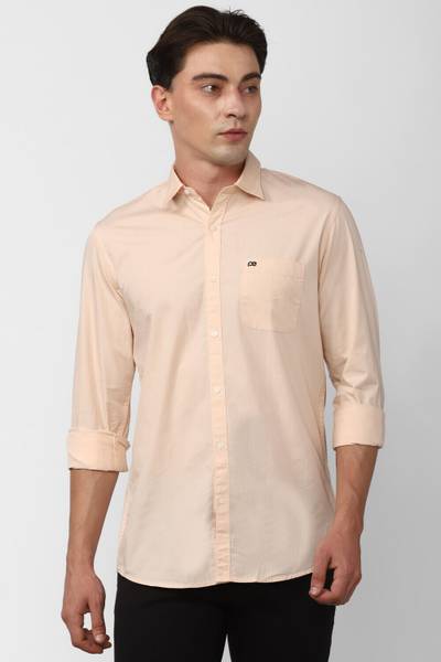 PETER ENGLAND Men Solid Casual Orange Shirt