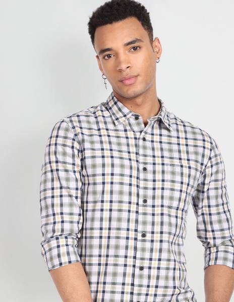 FLYING MACHINE Men Checkered Casual Multicolor Shirt
