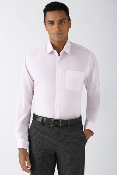 PETER ENGLAND Men Solid Formal Pink Shirt