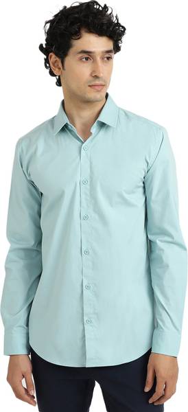 United Colors of Benetton Men Solid Casual Blue Shirt