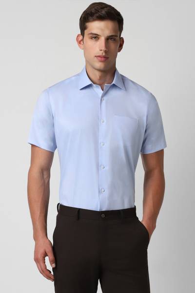 VAN HEUSEN Men Solid Formal Light Blue Shirt