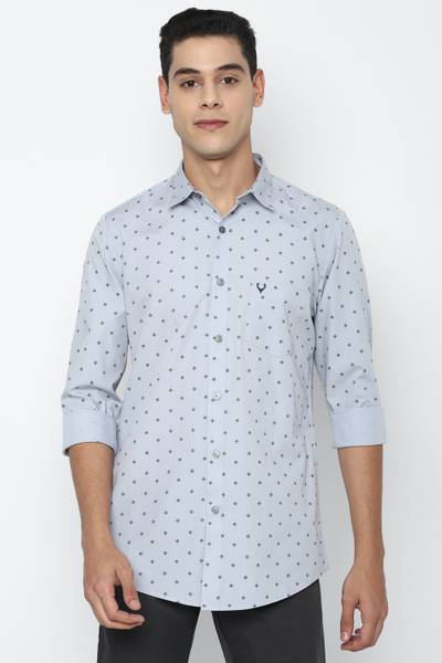 Allen Solly Men Printed Casual Grey Shirt