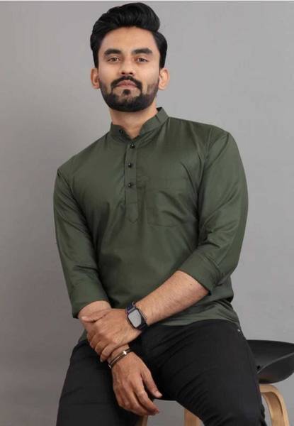 ShivayImpex Men Solid Straight Kurta