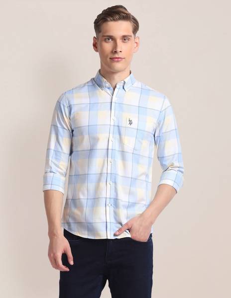 U.S. POLO ASSN. Men Checkered Casual Multicolor Shirt