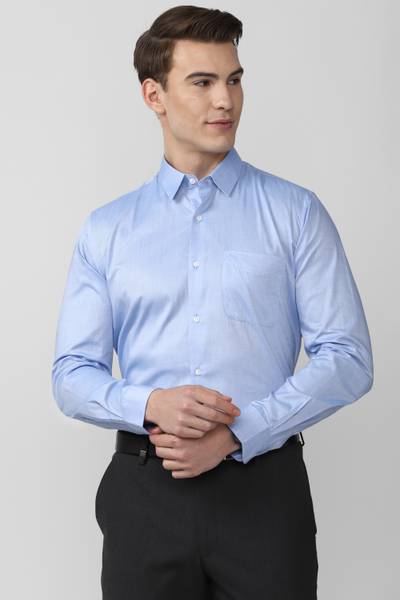 PETER ENGLAND Men Solid Formal Light Blue Shirt